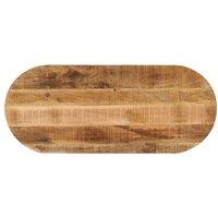 Table Top 100x50x2.5 cm Oval Solid Wood Rough Mango