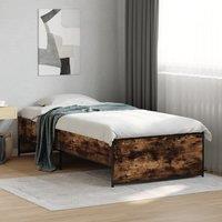 Berkfield Home Bed Frame without Mattress Smoked Oak 90x200 cm in Brown