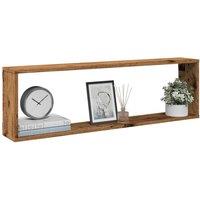 Berkfield Home Wall Cube Shelves 4 pcs Old Wood 100x15x30 cm Engineered Wood in Brown | Size: 100 x 15 x 30 cm