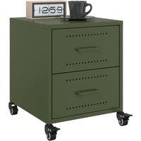 Berkfield Home Bedside Cabinets 2 pcs Olive Green 36x39x43.5 cm Steel