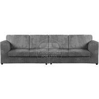 Furnishings For Less UK Luxor Long Fabric Jumbo Cord 4 Seater Sofa - Full Back in Grey