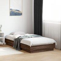 Berkfield Home Bed Frame without Mattress Brown Oak 90x190 cm Single Engineered Wood