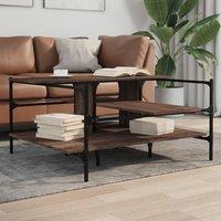 Berkfield Home Coffee Table Brown Oak 100x100x48.5 cm EngineeredWood