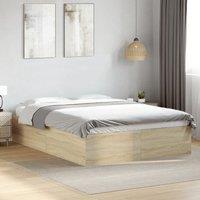 Berkfield Home Bed Frame without Mattress Sonoma Oak 120x200 cm in Brown | Size: Small Double