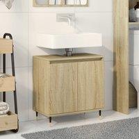 Berkfield Home Bathroom Cabinet Sonoma Oak 58x33x60 cm Engineered Wood in Brown | Size: 58 x 33 x 60 cm
