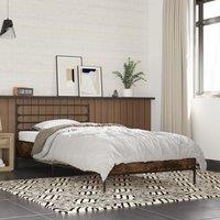 Berkfield Home Bed Frame without Mattress Smoked Oak 75x190 cm Small Single in Brown