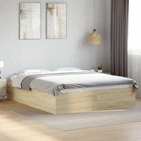 Berkfield Home Bed Frame without Mattress Sonoma Oak 150x200 cm King Size in Brown