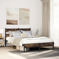 Berkfield Home Bed Frame without Mattress with Headboard Sonoma Oak 140x200 cm in Brown