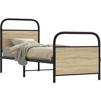 Berkfield Home Bed Frame Without Mattress 80x200 cm Sonoma Oak Engineered Wood in Brown