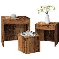 Berkfield Home Nesting Tables 3 pcs Old Wood Engineered Wood in Brown