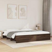Berkfield Home Bed Frame without Mattress Brown Oak 200x200 cm Engineered Wood