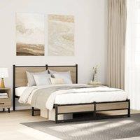 Berkfield Home Metal Bed Frame without Mattress Sonoma Oak 140x200 cm in Brown