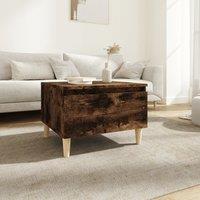 Berkfield Home Side Table Smoked Oak 50x46x35 cm Engineered Wood in Brown | Size: 50 x 46 x 35 cm