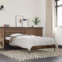 Berkfield Home Bed Frame without Mattress Smoked Oak 100x200 cm in Brown