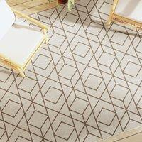 Berkfield Home Indoor & Outdoor Rug Short Pile Multicolour 190x300 cm Anti Slip in Beige | Size: Medium