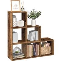 Berkfield Home Room Divider Bookcase 3-Tier Old Wood 99x29x99 cm Engineered Wood in Brown | Size: 99 x 29 x 99 cm