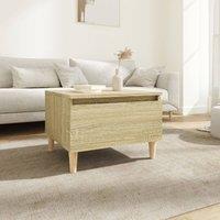 Berkfield Home Side Table Sonoma Oak 50x46x35 cm Engineered Wood in Brown | Size: 50 x 46 x 35 cm