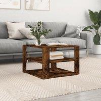 Berkfield Home Coffee Table Smoked Oak 59.5x59.5x40 cm Engineered Wood in Brown