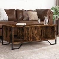 Berkfield Home Coffee Table Smoked Oak 100x51x40 cm Engineered Wood in Brown | Size: 100 x 51 x 40 cm