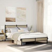 Berkfield Home Bed Frame without Mattress Sonoma Oak 150x200 cm King Size Engineered Wood in Brown