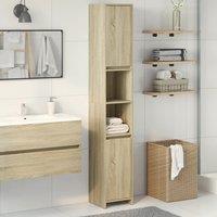 Bathroom Cabinet Sonoma Oak 30x30x183.5 cm Engineered Wood