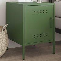 Berkfield Home Bedside Cabinet Olive Green 36x39x50.5 cm Steel