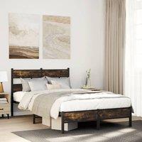 Berkfield Home Bed Frame without Mattress with Headboard Sonoma Oak 120x190 cm Small Double in Brown