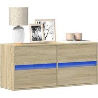 Berkfield Home TV Wall Cabinet with LED Lights Sonoma Oak 100x31x45 cm in Brown | Size: 100 x 31 x 45 cm