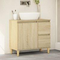 Berkfield Home Bathroom Cabinet Sonoma Oak 65x33x60 cm Engineered Wood in Brown | Size: 65 x 33 x 60 cm
