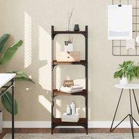 Berkfield Home Bookcase 4-Tier Brown Oak 40x30x120 cm Engineered Wood | Size: 40 x 30 x 120 cm