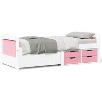 Berkfield Home Day Bed with 5 Drawers without Mattress IRUN White&Pink 90x200 cm in Pink