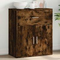 Berkfield Home Sideboard Smoked Oak 60x31x70 cm Engineered Wood in Brown | Size: 60 x 31 x 70 cm