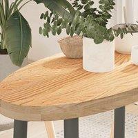 Berkfield Home Table Top 80x40x4 cm Solid Wood Oak Oval in Brown | Size: 80 x 40 x 4 cm