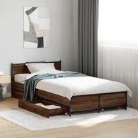 Berkfield Home Bed Frame with Drawers without Mattress Brown Oak 75x190 cm Small Single