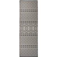 Berkfield Home Outdoor Flatweave Rug 80x250 cm Black Stripes | Size: Medium