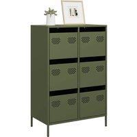 Berkfield Home Highboard Olive Green 68x39x101.5 cm Steel