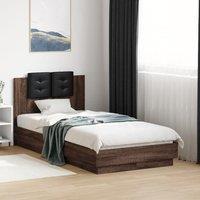 Berkfield Home Bed Frame without Mattress Brown Oak 75x190 cm Small Single