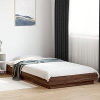 Berkfield Home Bed Frame with LED Lights without Mattress Brown Oak 75x190cm | Size: 75x190 cm