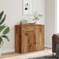 Berkfield Home Sideboard Old Wood 80x36x75 cm Engineered Wood in Brown | Size: 80 x 36 x 75 cm