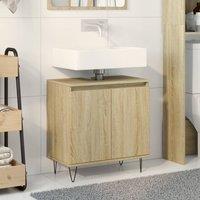 Berkfield Home Bathroom Cabinet Sonoma Oak 58x33x60 cm Engineered Wood in Brown | Size: 58 x 33 x 60 cm