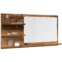 Berkfield Home Bathroom Mirror Cabinet Old Wood 90x11x45 cm Engineered Wood in Brown | Size: 90 x 11 x 45 cm