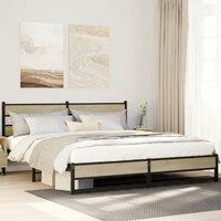 Berkfield Home Metal Bed Frame without Mattress Sonoma Oak 180x200 cm Super King in Brown