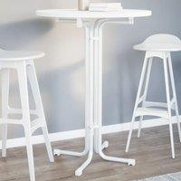 Berkfield Home Dining Table White 80x110 cm Engineered Wood & Steel | Size: 80x110 cm
