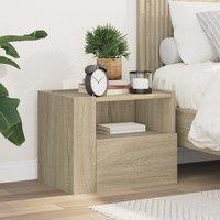 Berkfield Home Wall-mounted Bedside Cabinet Sonoma Oak 45x30x35 cm in Brown | Size: 45 x 30 x 35 cm