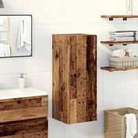 Berkfield Home Wall Mounted Cabinet Old Wood 34.5x34x90 cm Engineered Wood in Brown