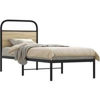 Berkfield Home Bed Frame Without Mattress 75x190 cm Small Single Sonoma Oak Engineered Wood in Brown