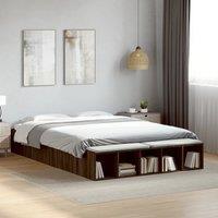 Bed Frame without Mattress Brown Oak 150x200 cm King Size