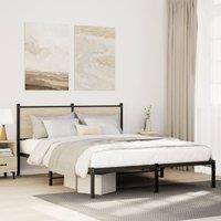 Berkfield Home Metal Bed Frame without Mattress Sonoma Oak 150x200 cm King Size in Brown