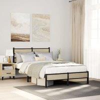 Berkfield Home Bed Frame without Mattress Sonoma Oak 120x200 cm Engineered Wood in Brown | Size: Small Double