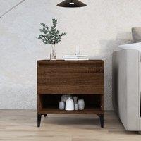 Berkfield Home Side Table Brown Oak 50x46x50 cm Engineered Wood | Size: 50 x 46 x 50 cm
